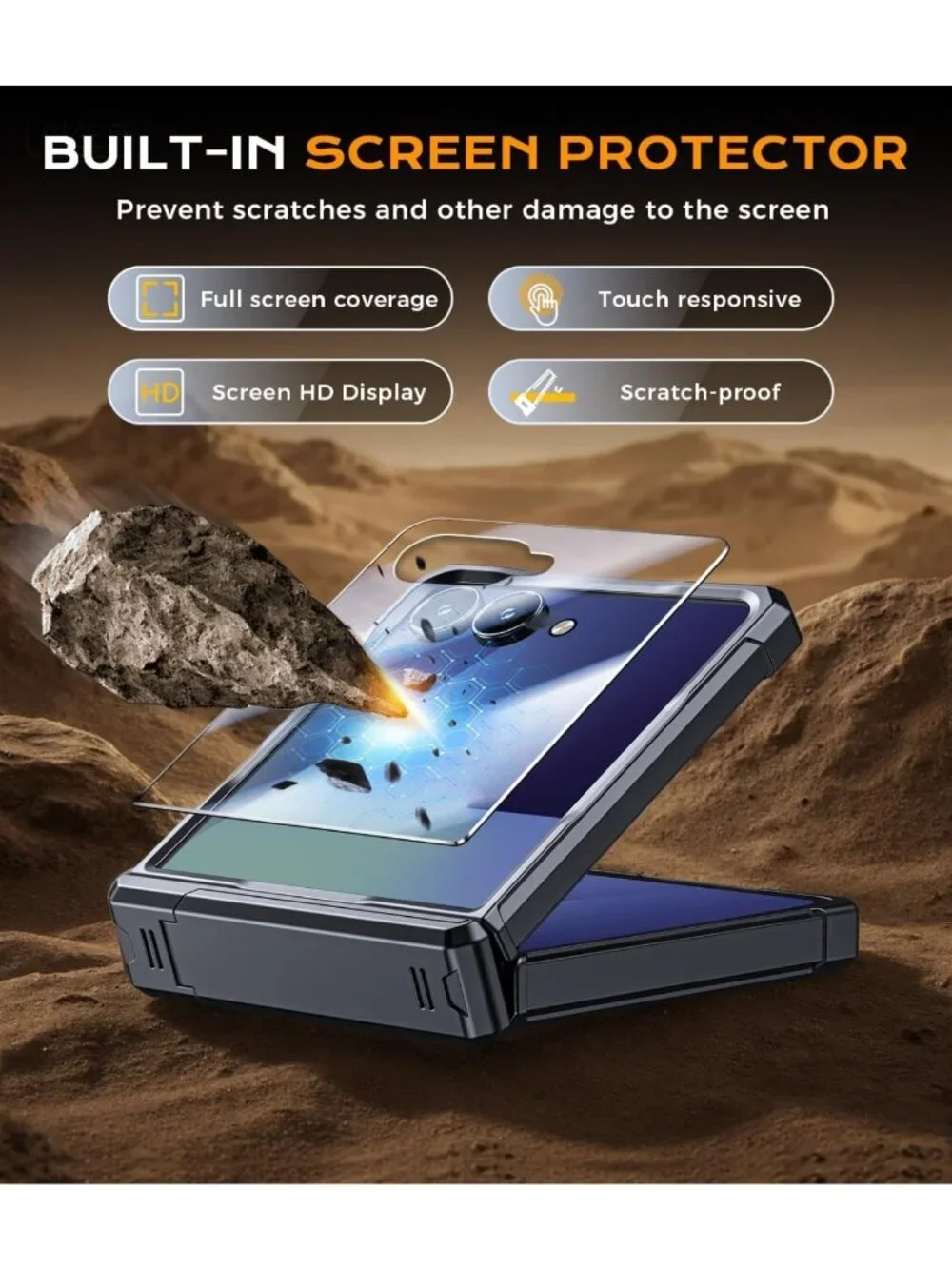 Military Grade Magnetic Case for Galaxy Z Flip 7 - Heavy Duty, Dual Kickstand